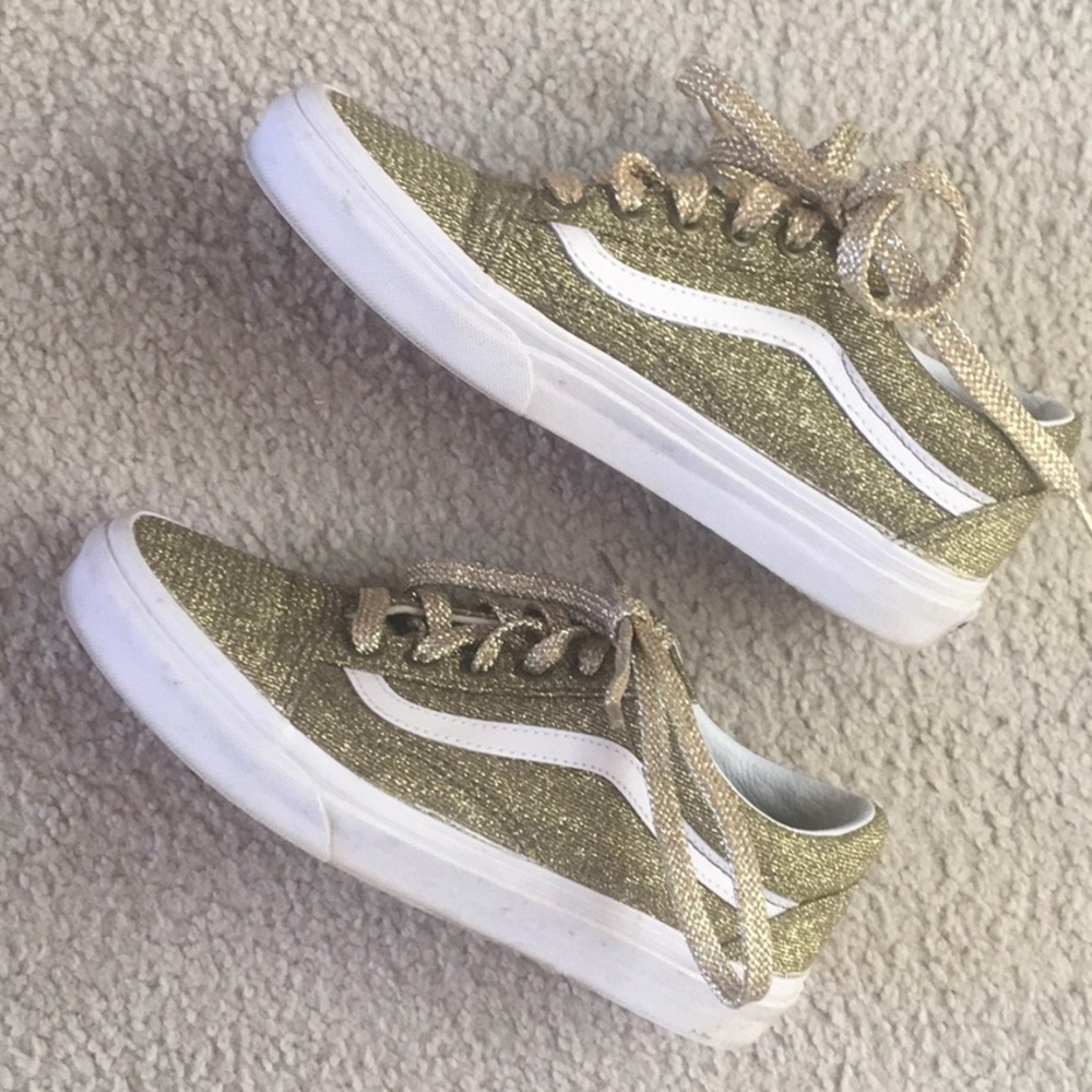 VANS/OLD SCHOOL”GOLD GLITTER” LIMITED EDITION SNEAKERS